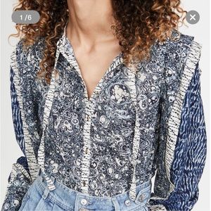 (Ulla Johnson) Kana Blouse in Indigo